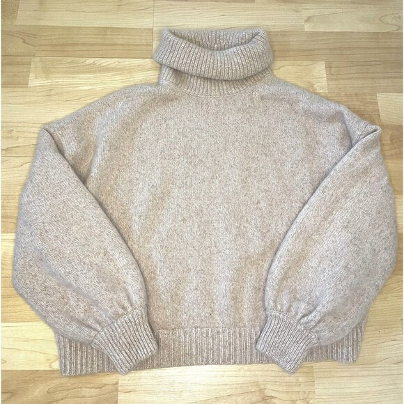 Alice + Olivia Franklyn Pullover Cashmere Turtleneck Sweater Size Large Oatmeal - Picture 3 of 12